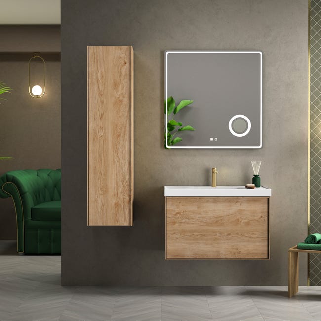 Espejo de baño LED 80×60cm + espejo de aumento + bluetooth