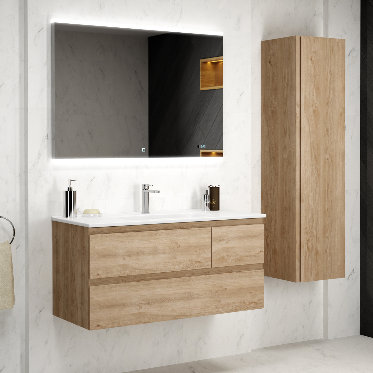 ▷ Muebles baño suspendidos 3 cajones