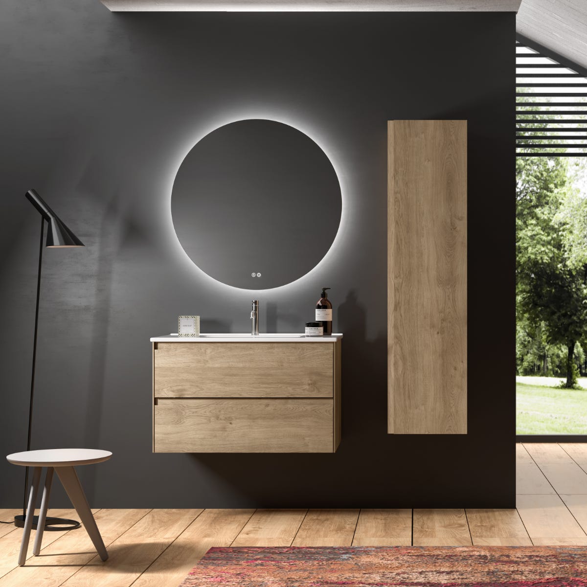 Mueble de Baño Suspendido 120 cm 'Persona' Cenere con lavabo