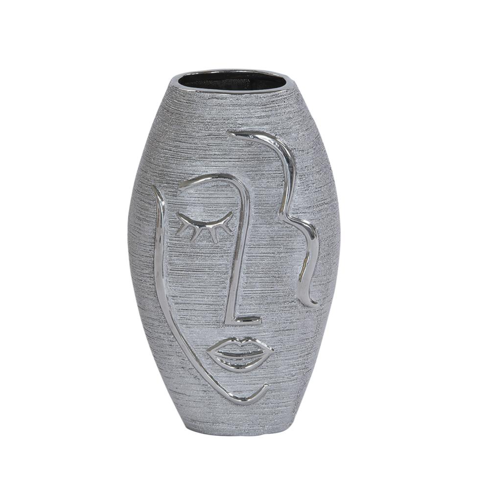 Vase Visage silver 27 cm Leroy Merlin