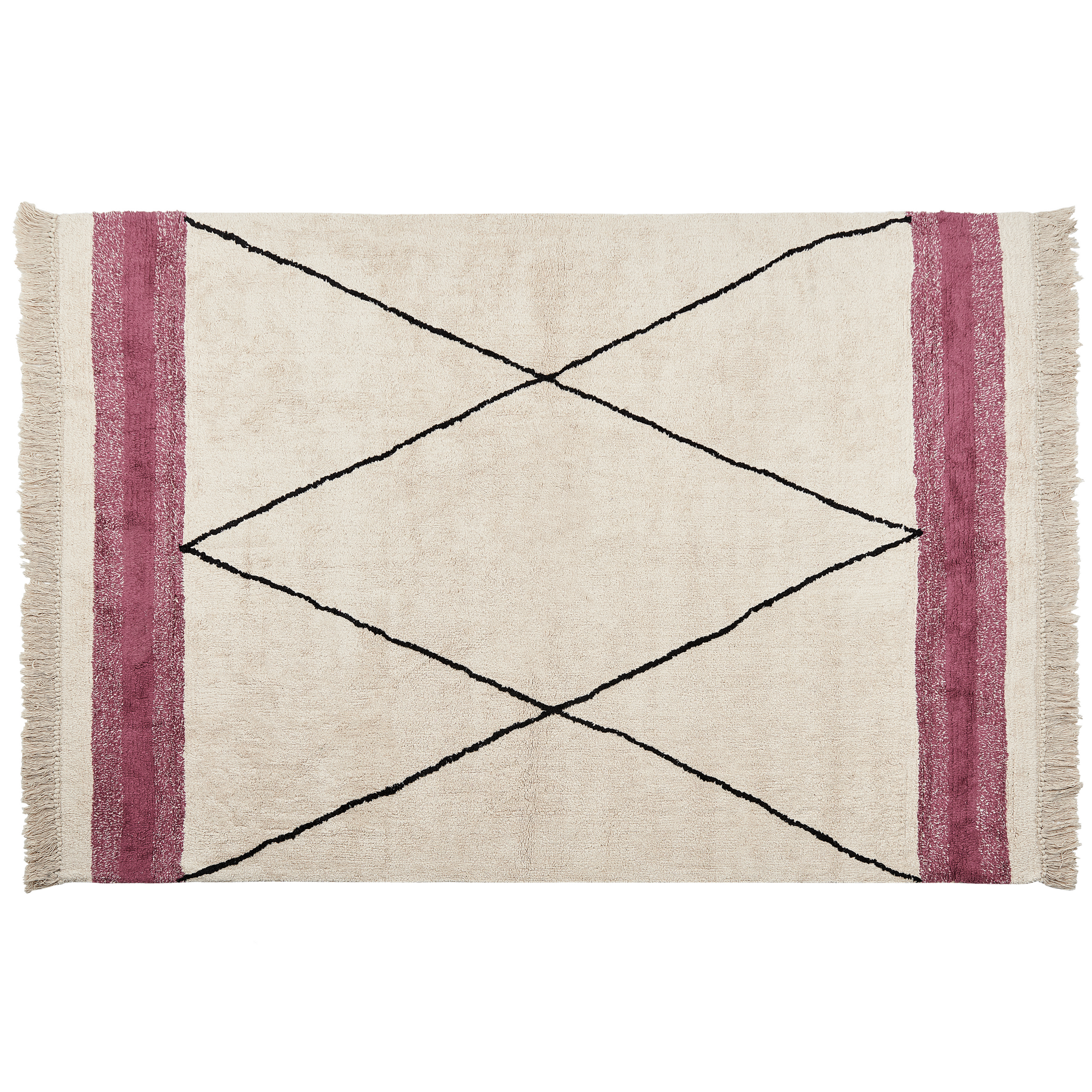 Tappeto cotone beige e rosa 160 x 230 cm GERZE