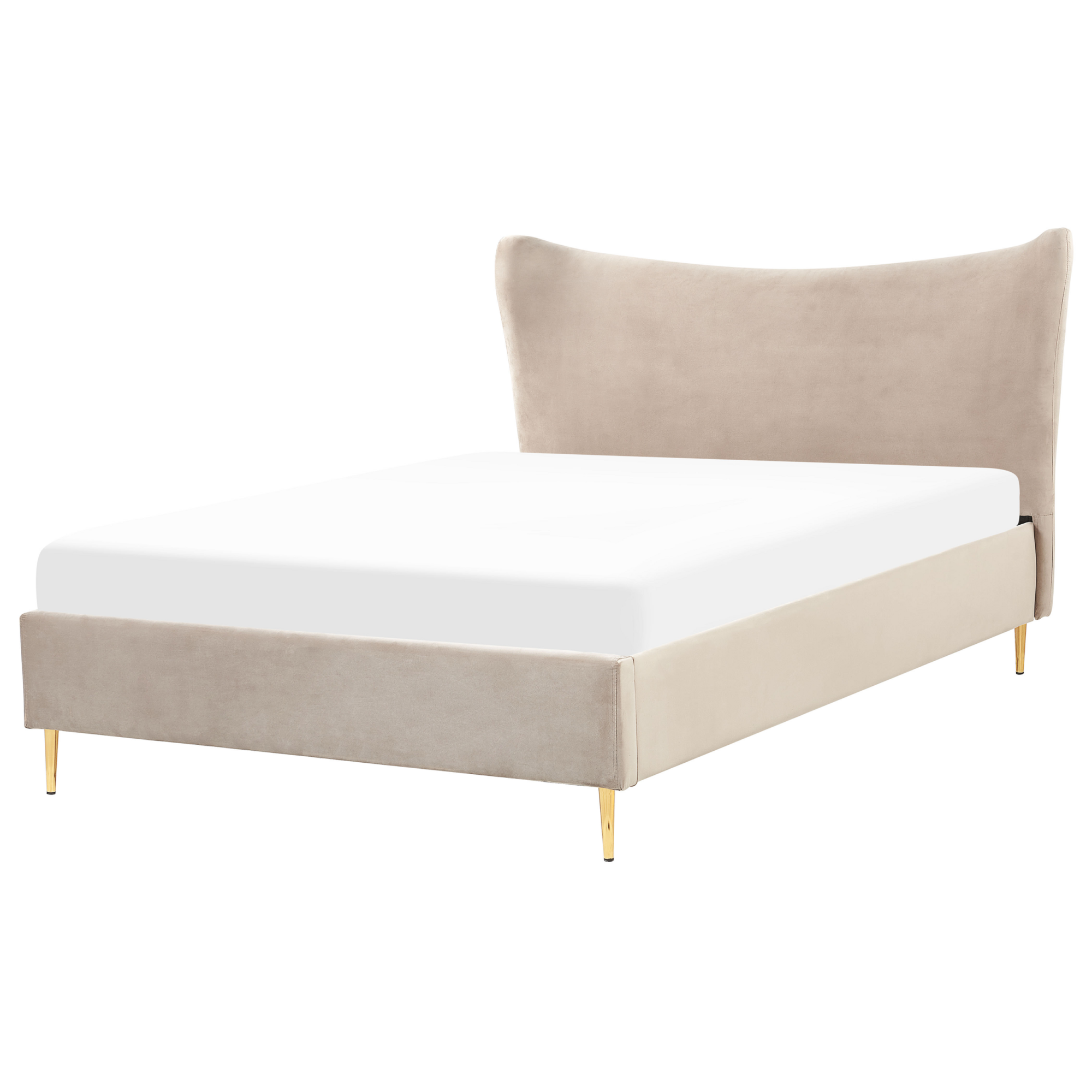 Letto matrimoniale in metallo 140x200 cm dorato con rete a doghe, testiera, struttura moderna per camera da letto o ospiti | Leroy Merlin