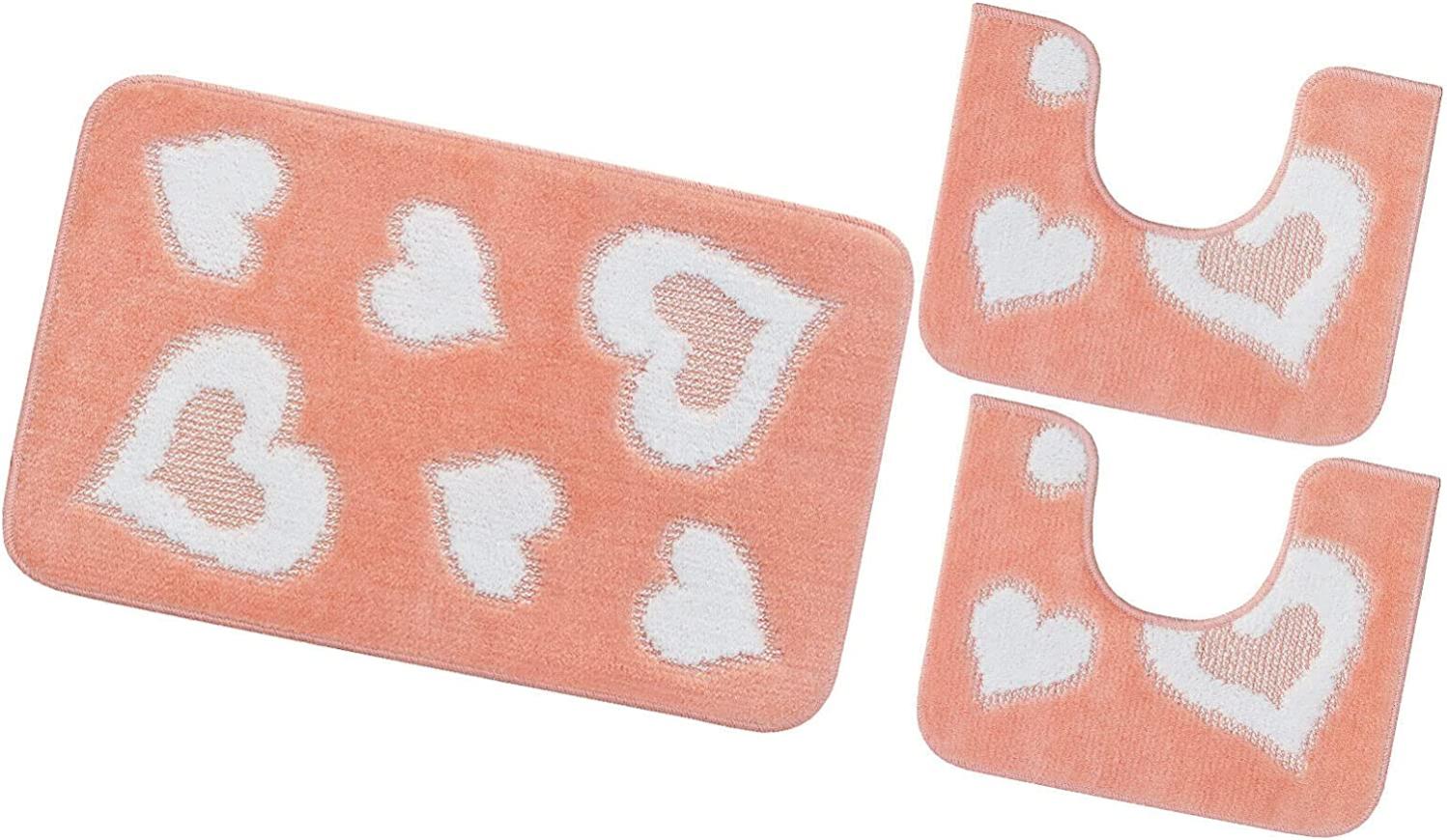 Ensemble de Tapis de Salle de Bain 3 Pièces Contour WC Doux èlégant