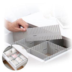 Divisori per cassetti 8 Pack, Organizer per cassetti regolabile, Plastica  trasparente