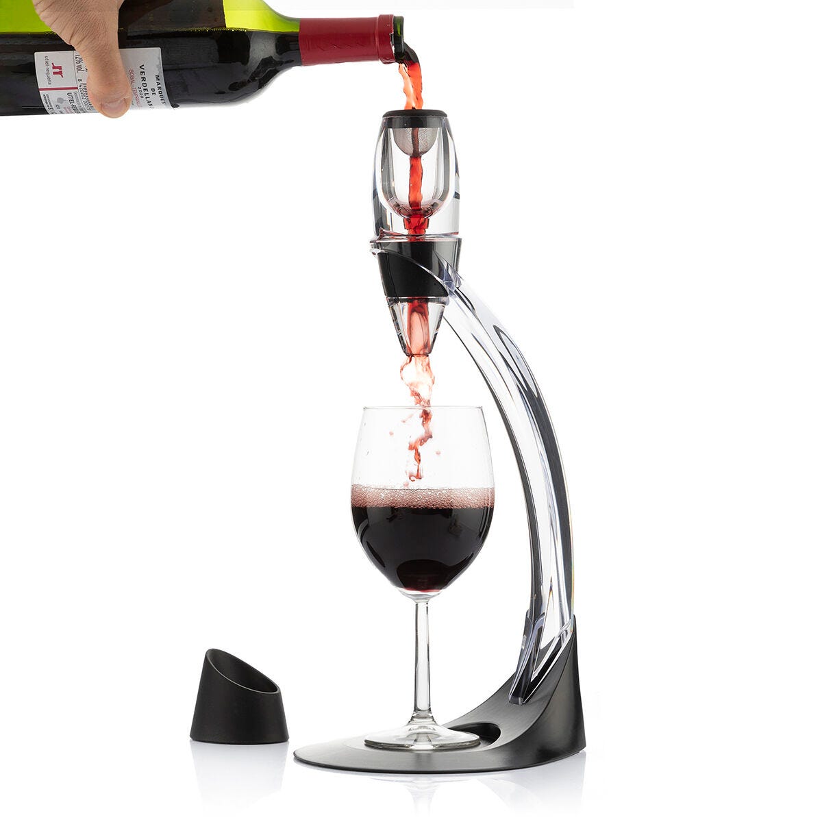 hotder Aérateur et décanteur à vin, Noir, avec Support, pour vin