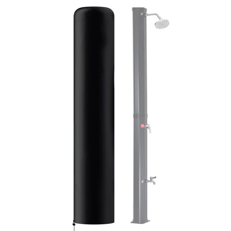 Housse De Protection Douche Solaire 220x67cm - Bâche 600D Étanche Noire, Résistante Pluie Soleil & Vent Pour Jardin