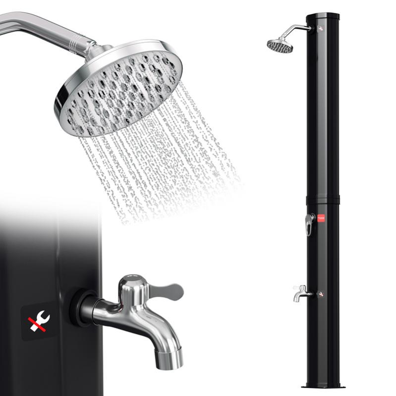 Douche solaire de jardin solaire noire Douche de piscine avec
