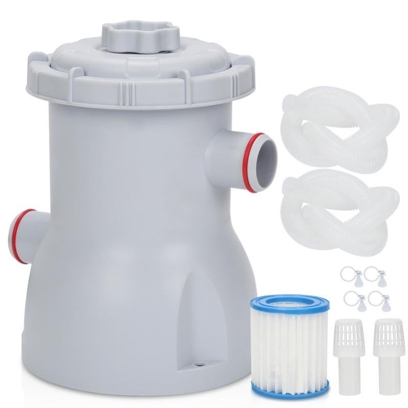 Pompe Filtration Piscine 330 GPH + 2 Cartouches - Épurateur Électrique Pour Pataugeoire Et Petite Piscine