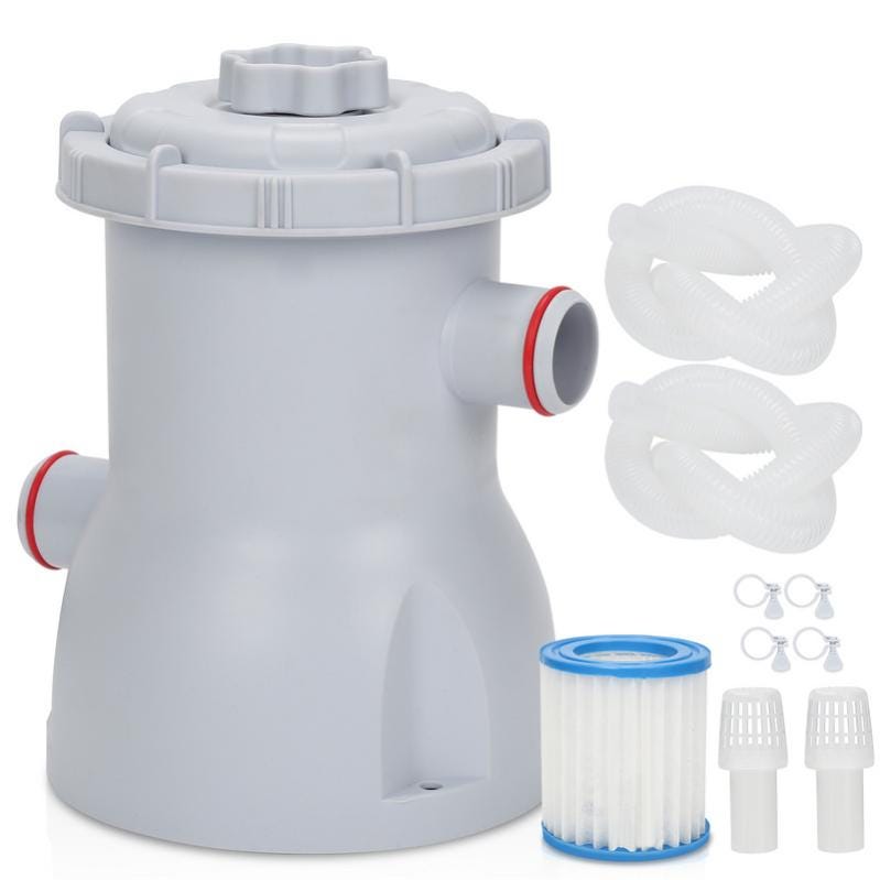 Pompe Filtration Piscine 330 GPH + 2 Cartouches - Épurateur Électrique Pour Pataugeoire Et Petite Piscine
