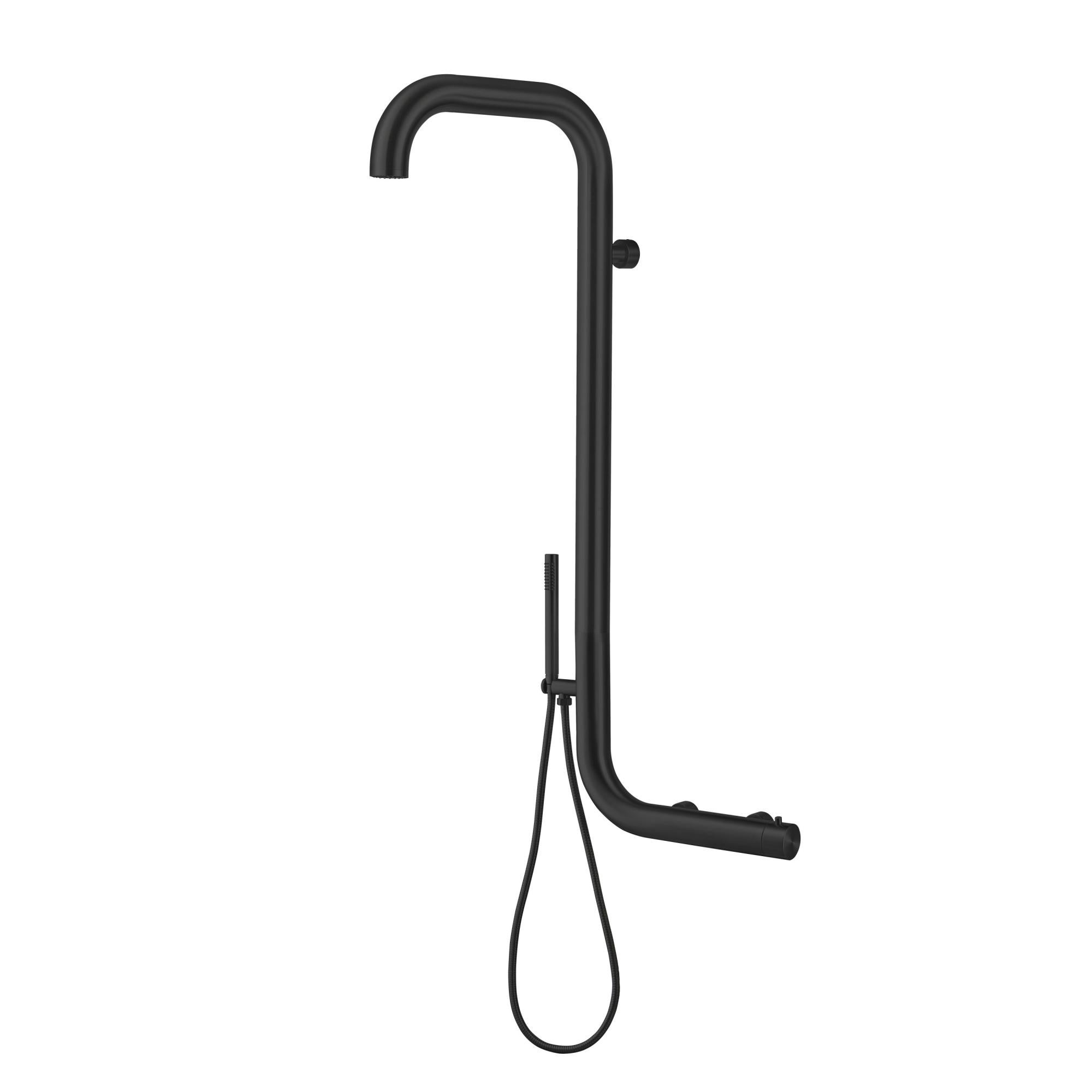 Sined Arborea Ducha Mural De Exterior De Acero 316L Con Entrada De Agua Caliente Y Fría Negra