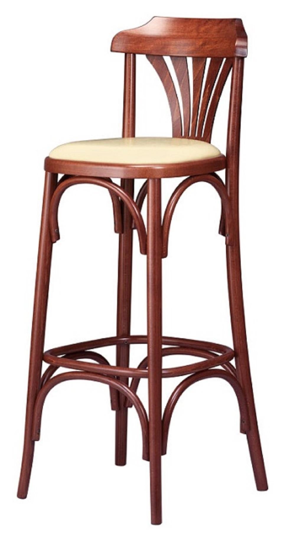 Sgabello Da Bancone Walker Edison In Legno Massello Di Gomma – 89 Cm, Con Schienale E Braccioli, Stile Naturale Moderno