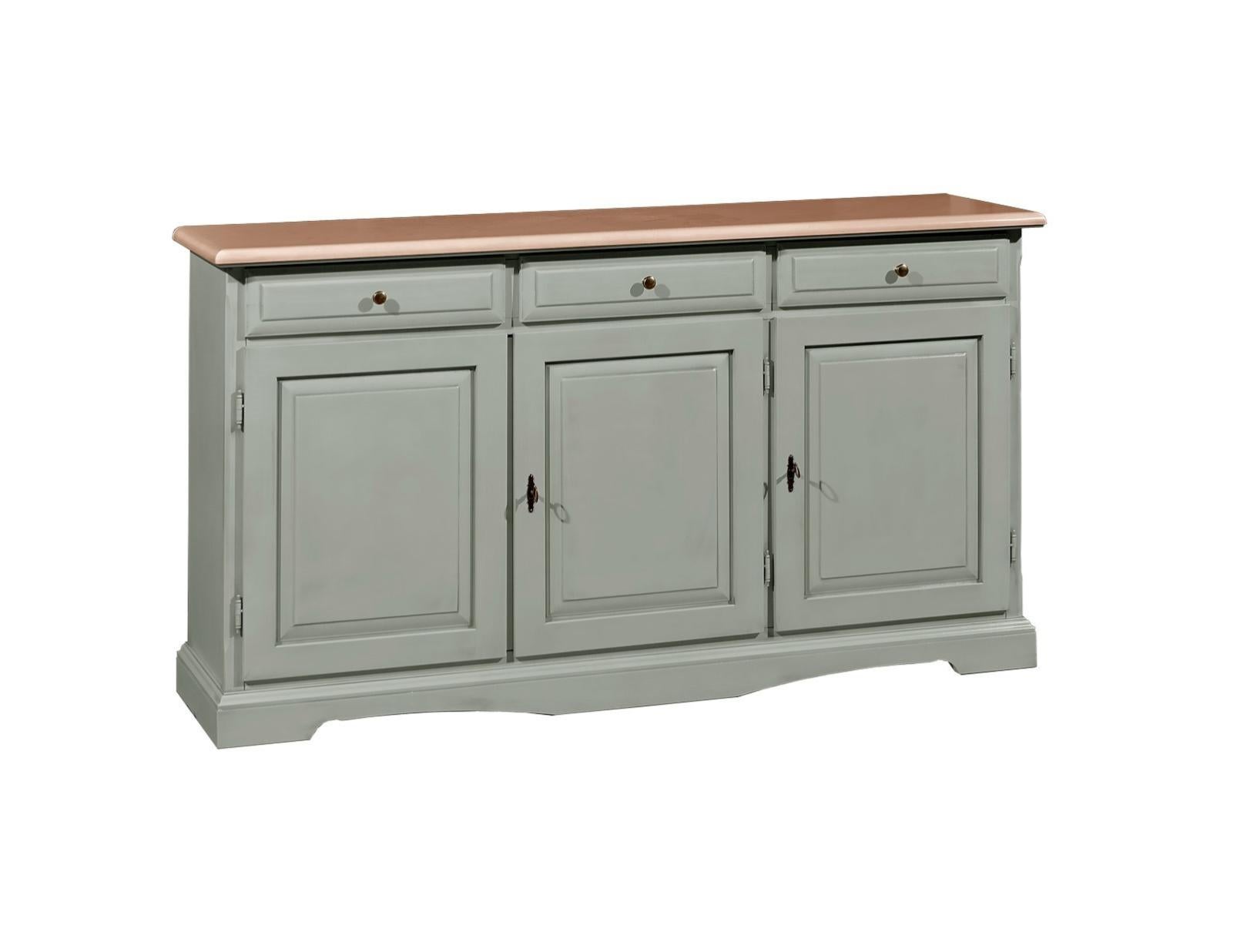 MOBILI 2G MADIA CREDENZA IN LEGNO LACCATO PENNELLATO TORTORA L.156 P