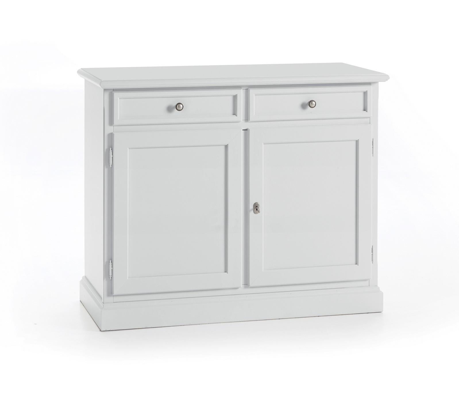 MOBILI 2G Madia Credenza 2 porte 2 cassetti Arte povera bianca L.105