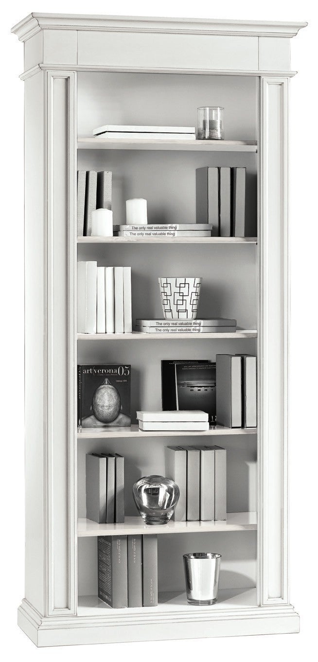 MOBILI 2G - LIBRERIA 2 PORTE SCORREVOLI CLASSICA IN LEGNO 250X45X224