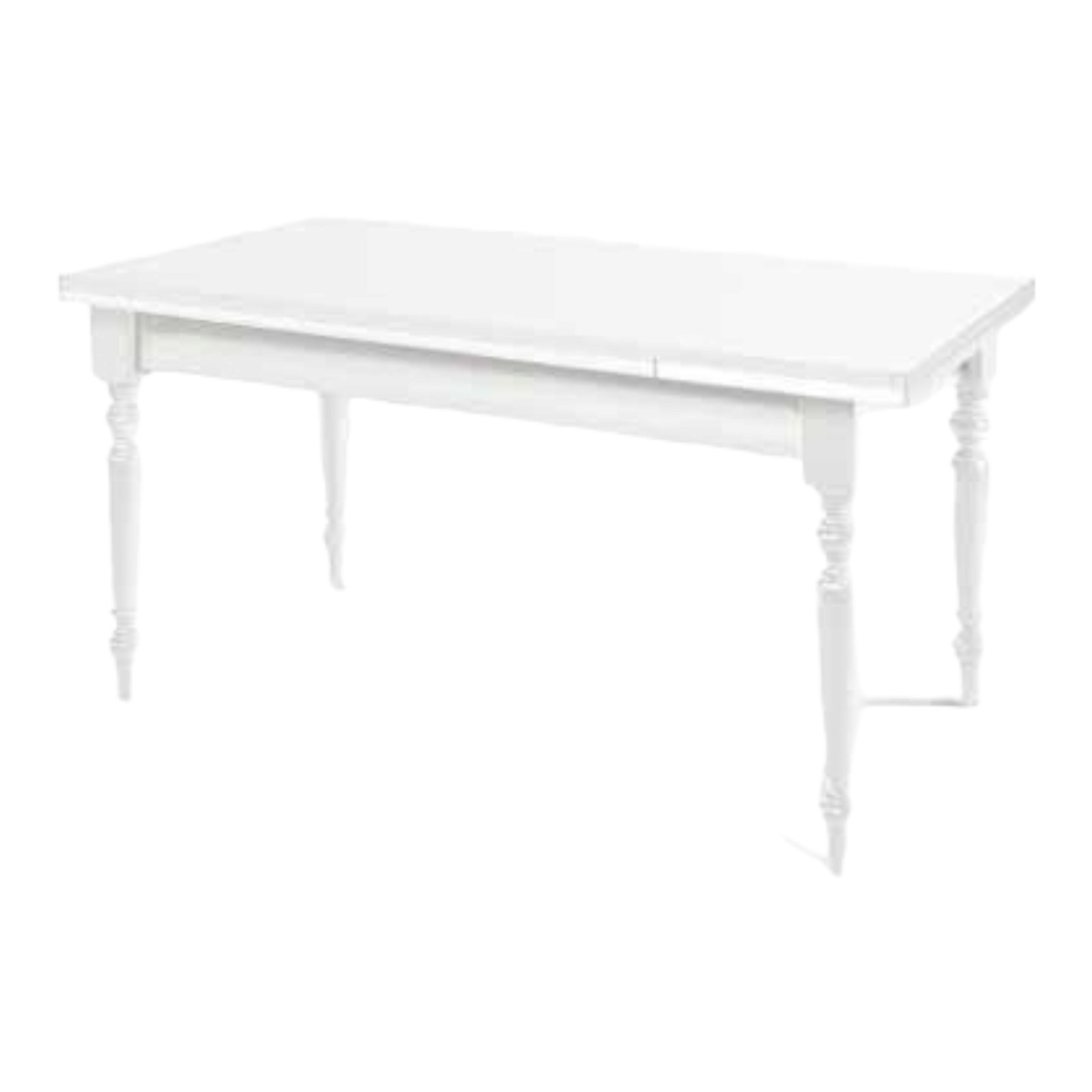 MOBILI 2G TAVOLO CLASSICO BIANCO GAMBA TORNITA 140X80 ALLUNGABILE