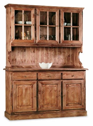 MOBILI 2G - CRISTALLIERA 3 PORTE 3 CASSETTI LEGNO SHABBY CHIC BIANC