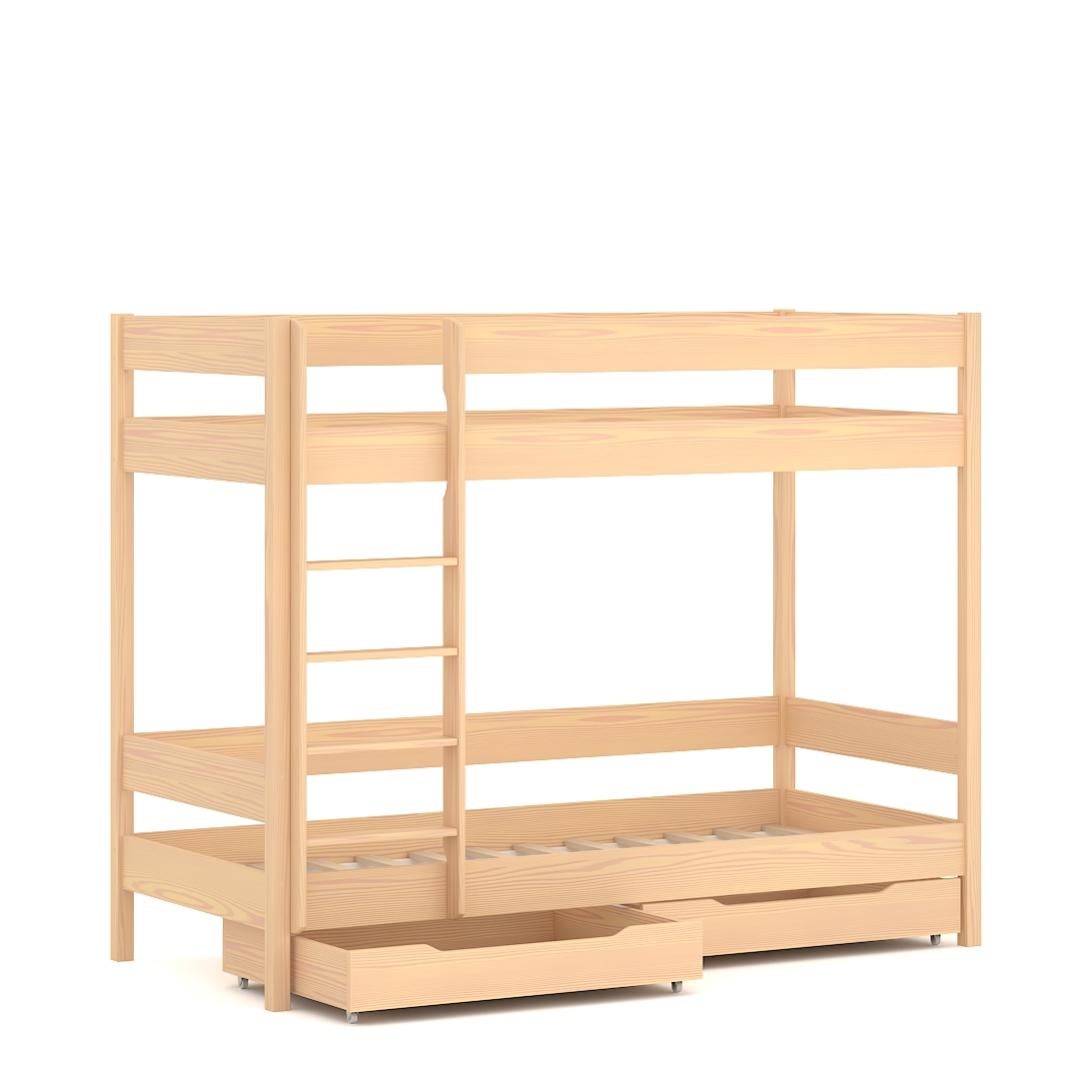 Lit Superposé - VGEBY - Bois de pin Massif - 2 couchages 75x190 cm