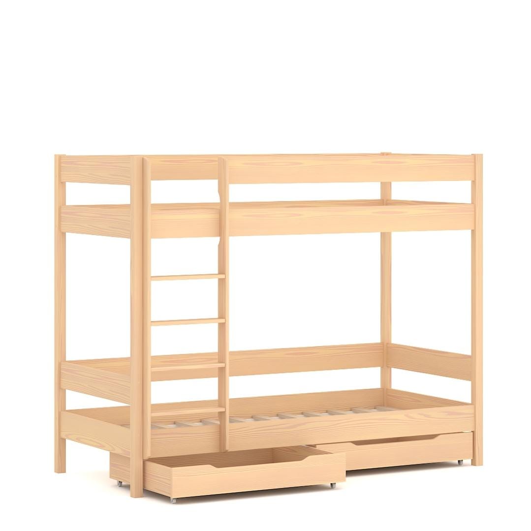 Lit Superposé - VGEBY - Bois de pin Massif - 2 couchages 75x190 cm Lit Superposé - VGEBY - Bois de pin Massif - 2 couchages 75x190 cm