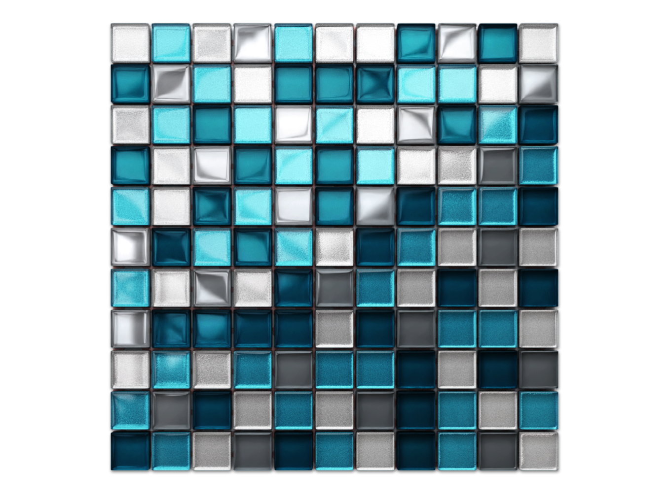 Mosaïque de verre sur maille pour salle de bain ou cuisine 30 x 30 cm
