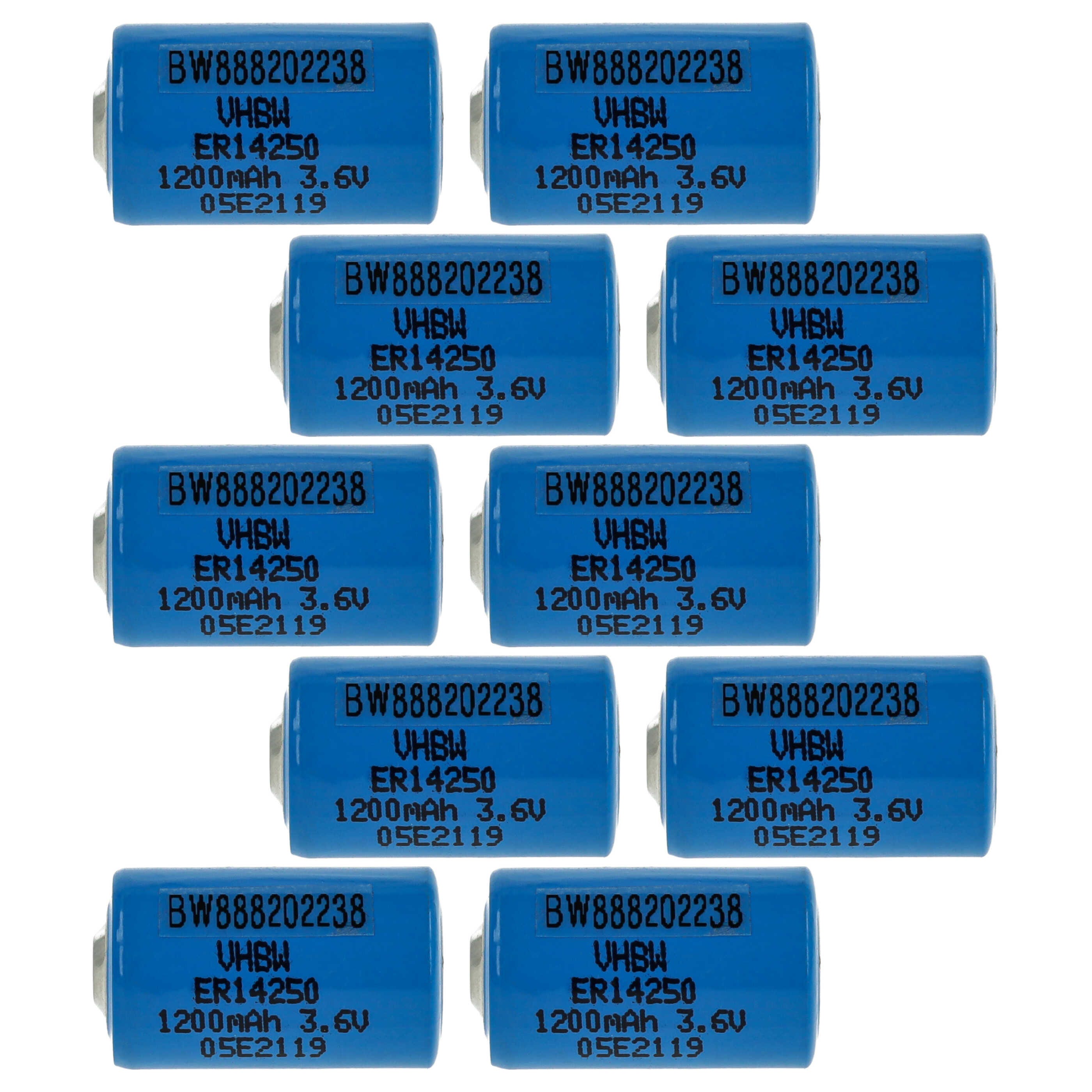 Vhbw 10x Piles au lithium ER14250 remplacement pour UHE-ER14250-X