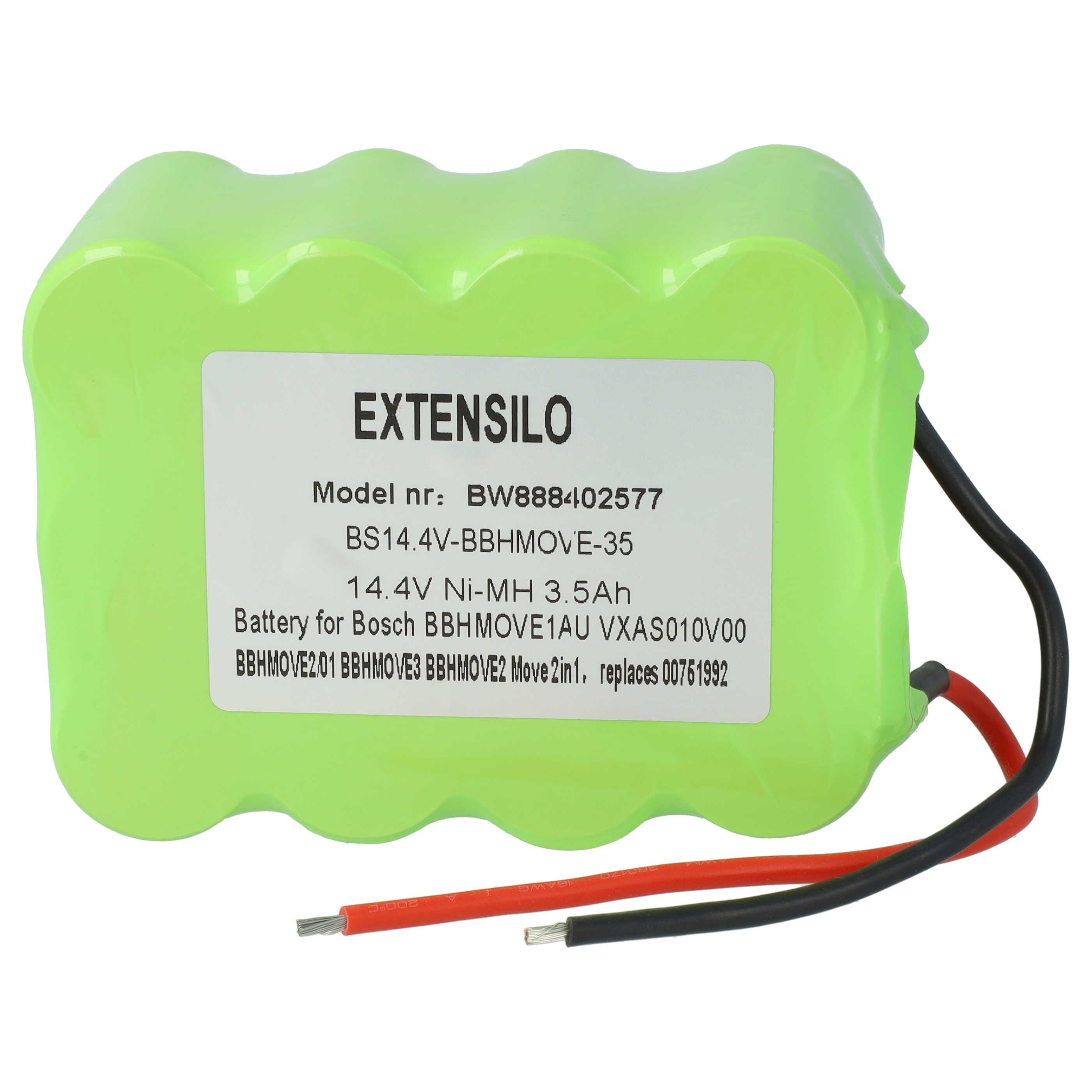 EXTENSILO Batterie compatible avec Euro Pro Shark EV729, Pet