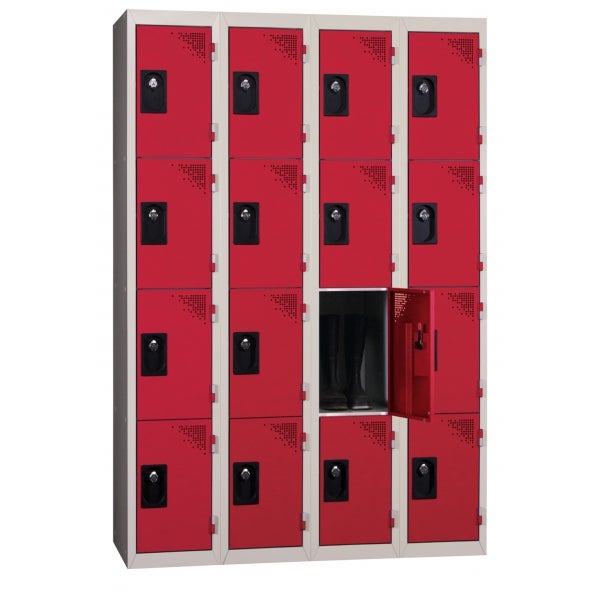 Vestiaires 4 Cases X 4 Colonnes - En Kit - Rouge - Largeur 120cm ...