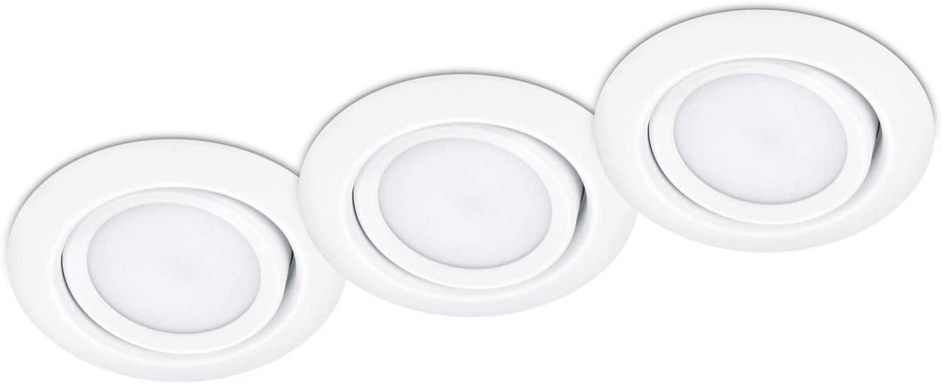 Paulmann Nova 3 faretti LED tondi, IP44, cromo