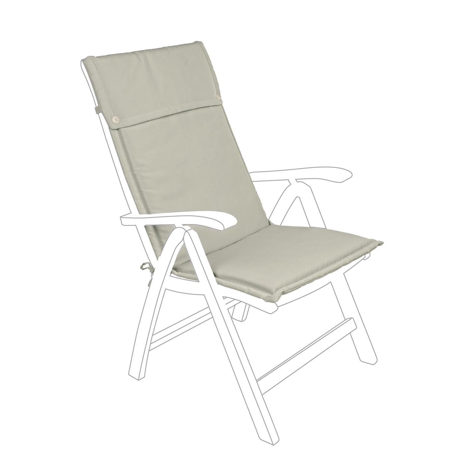 Cuscino per sedia a sdraio con schienale alto idrorepellente per interno ed  esterno / Corda / Kit da 4 Pezzi