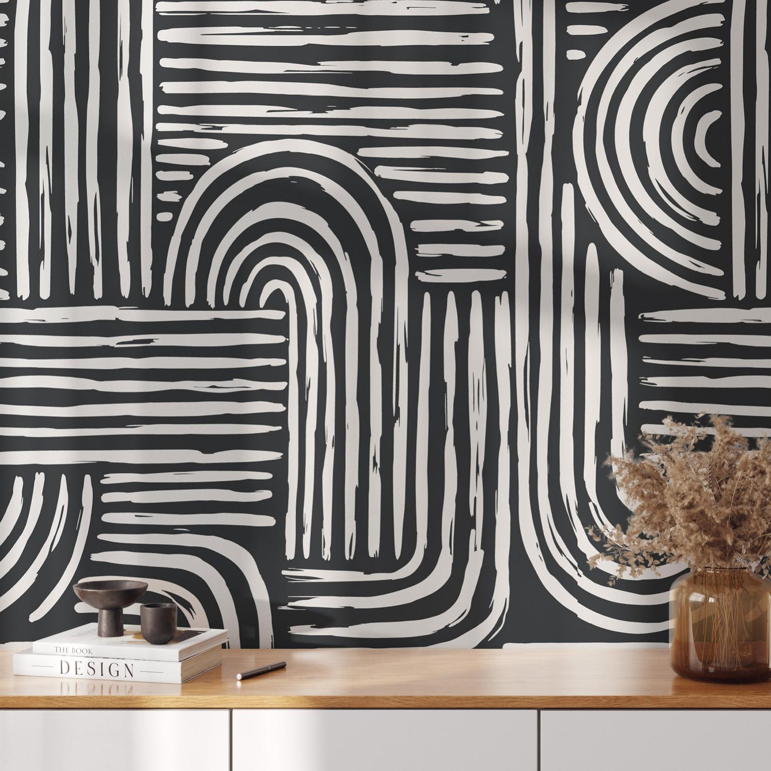Carta da Parati Righe Nere Wallpapers4Beginners | Leroy Merlin