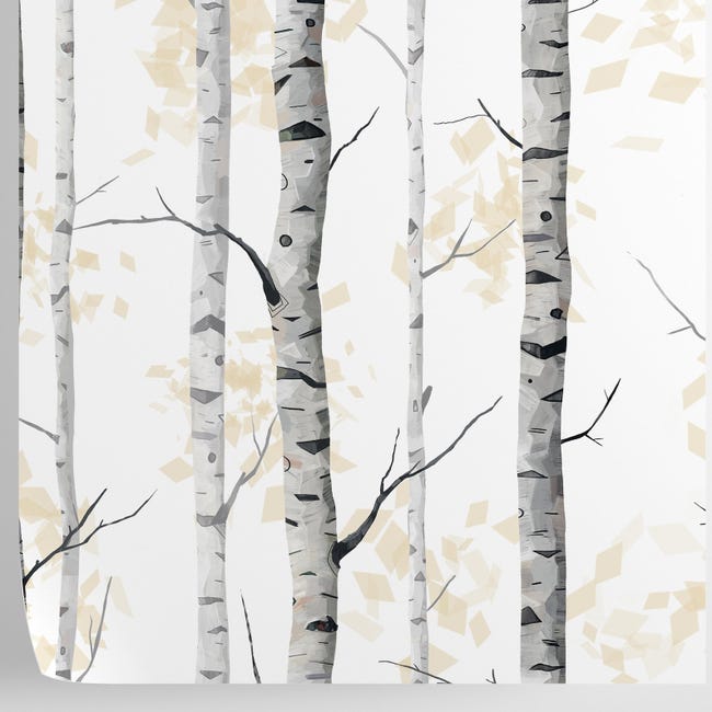 Papel pintado de hojas de troncos de árboles bosque nórdico - Nordic Forest  680891 de GAULAN - Rollo de 10 m x 0,53 m