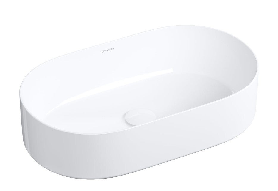 Lavabo da appoggio in ceramica bianca STELLA 48x32cm