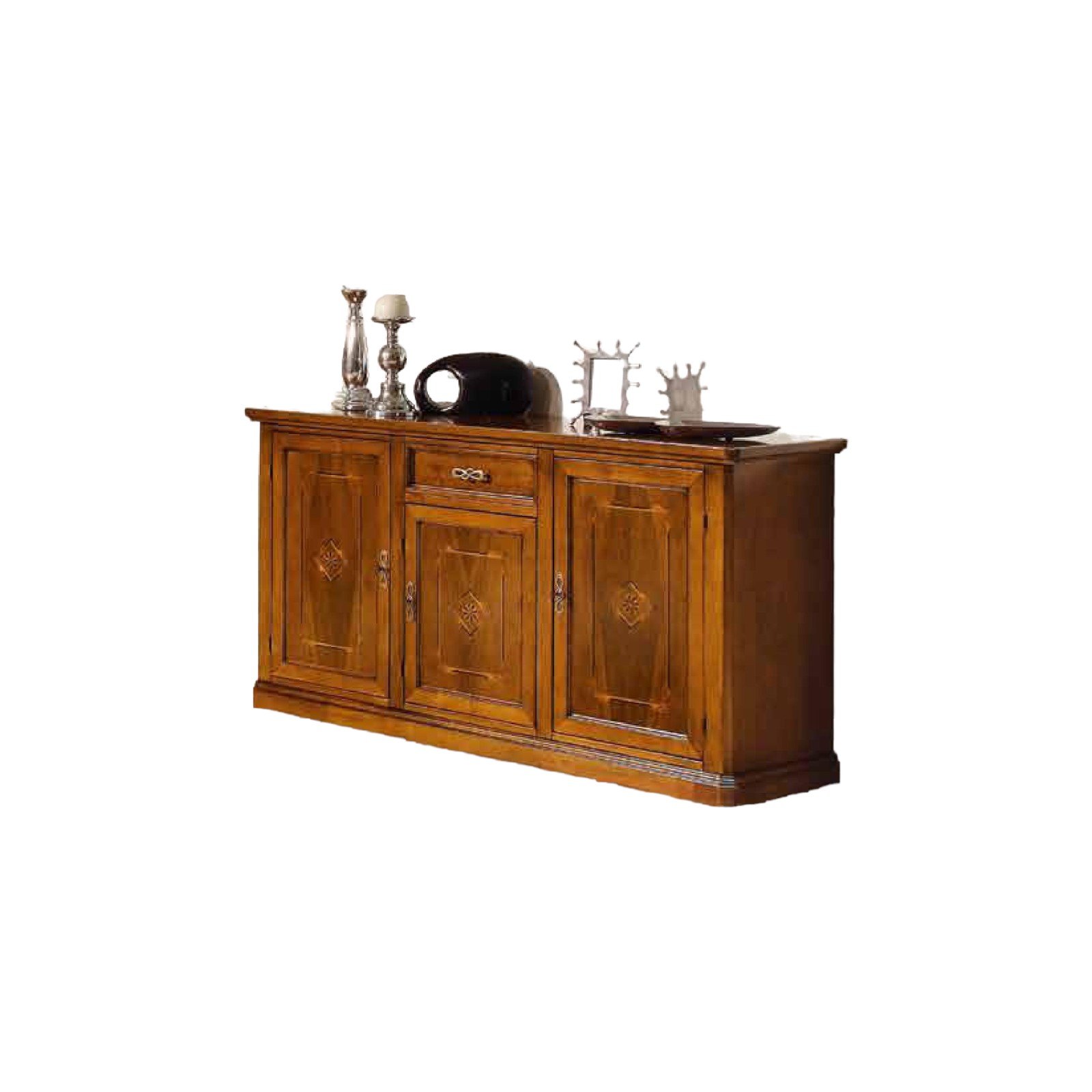MOBILI 2G MADIA CREDENZA IN LEGNO 3 PORTE CON INTARSI BASSANO L.166 P