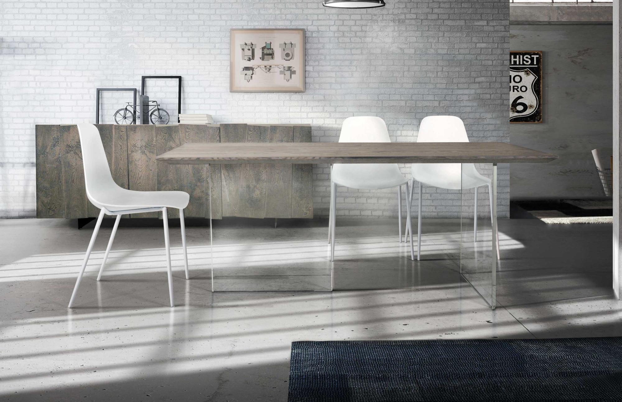 Tavolo in legno massello di castagno 160x90 cm allungabile fino a 240 cm - Design