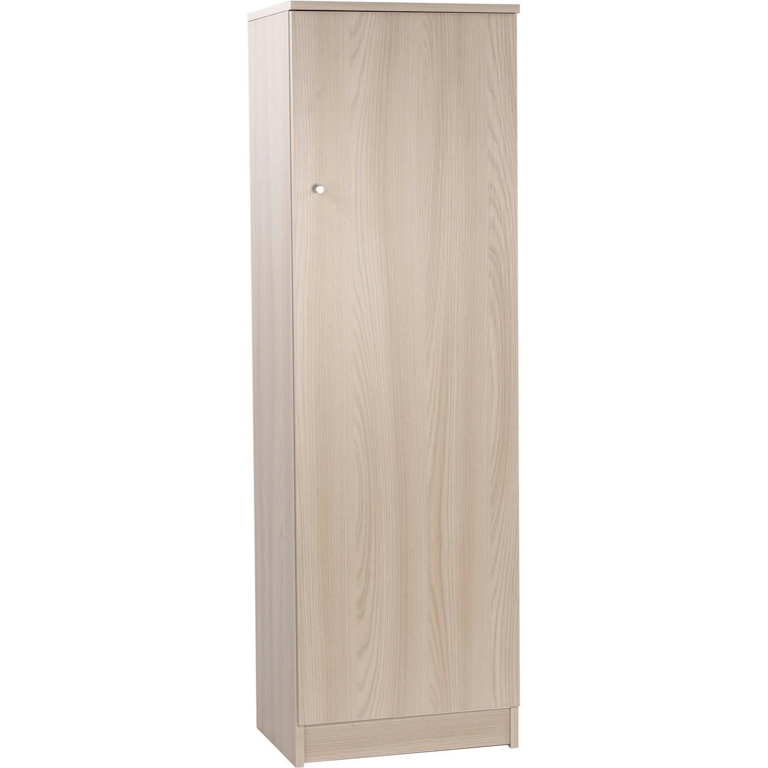 Colonna Con Anta Bali In Legno E Rattan - Home Deco Factory HD0225, 40x160x30 Cm, Colore Marrone, Collezione Natural Crush, Mobile Da Bagno Con Ripiani Aperti E Scomparto Chiuso