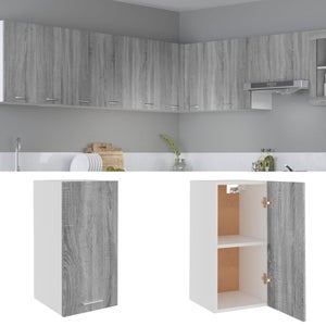 Armario colgante pared,Mueble de pared cocina contrachapada gris brillo  80x31x60 cm vidaXL