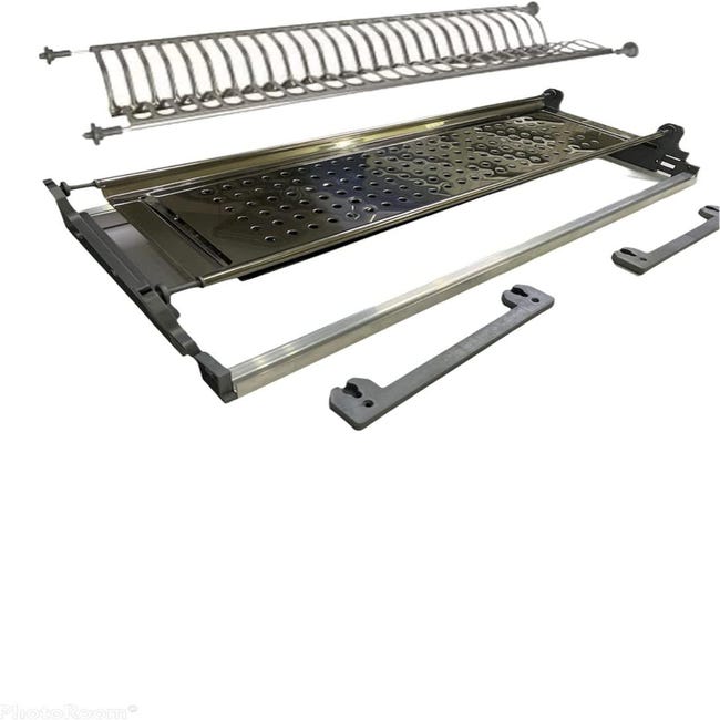 TECNOINOX Scolapiatti Da Incasso Inoxmatic In Acciaio Inox - Regolabile 71-75 Cm (Lunghezza Mobile)