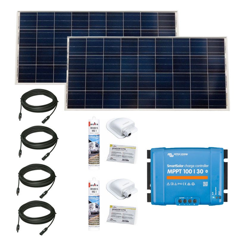 Kit panneau solaire flexible 135W PERC et régulateur MPPT VICTRON