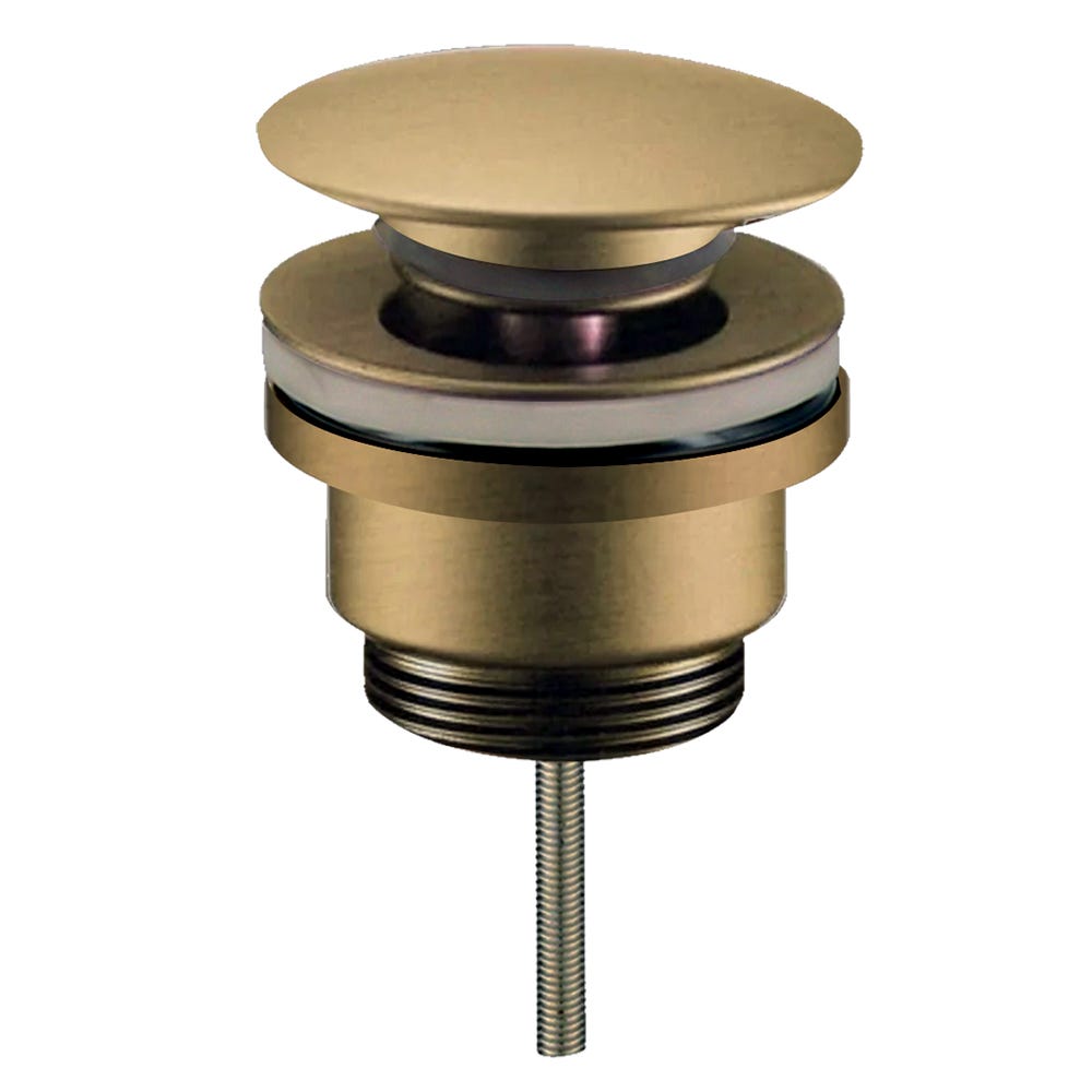 Válvula clic clac para lavabo para montaje con o sin orificio de desborde  hecha en metal oro rosado Rea