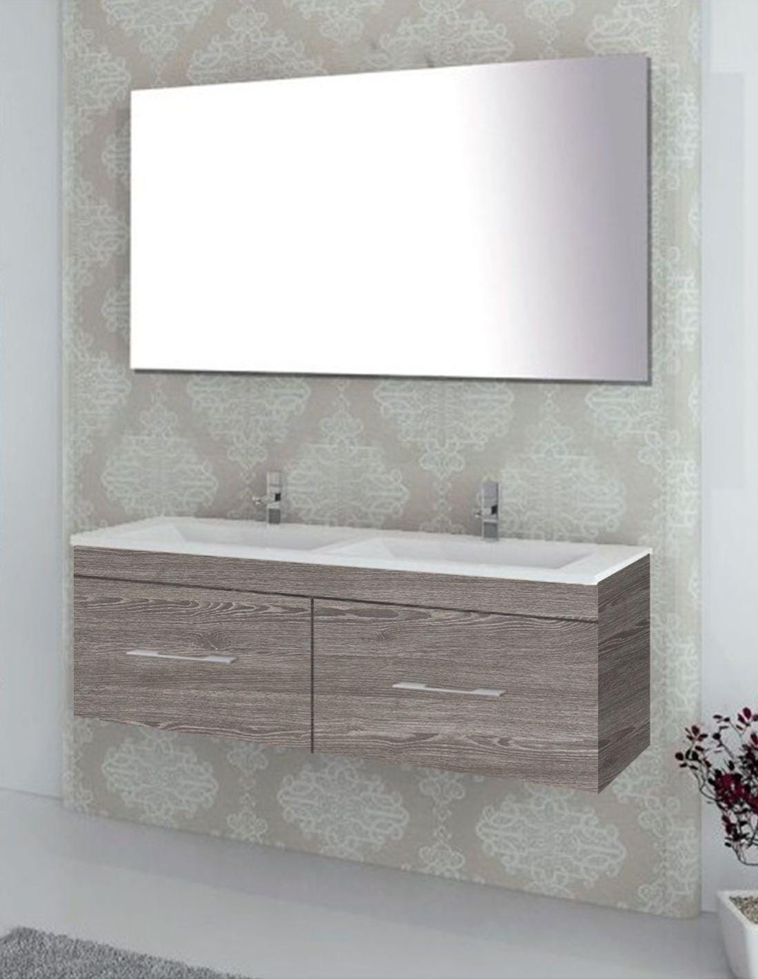 Mobile Bagno Sospeso Con Cassetto 90 Cm Rovere America Cannettato Con Top E Specchio Mida Mobile Bagno Sospeso Con Cassetto 90 Cm Rovere America Cannettato Con Top E Specchio Mida