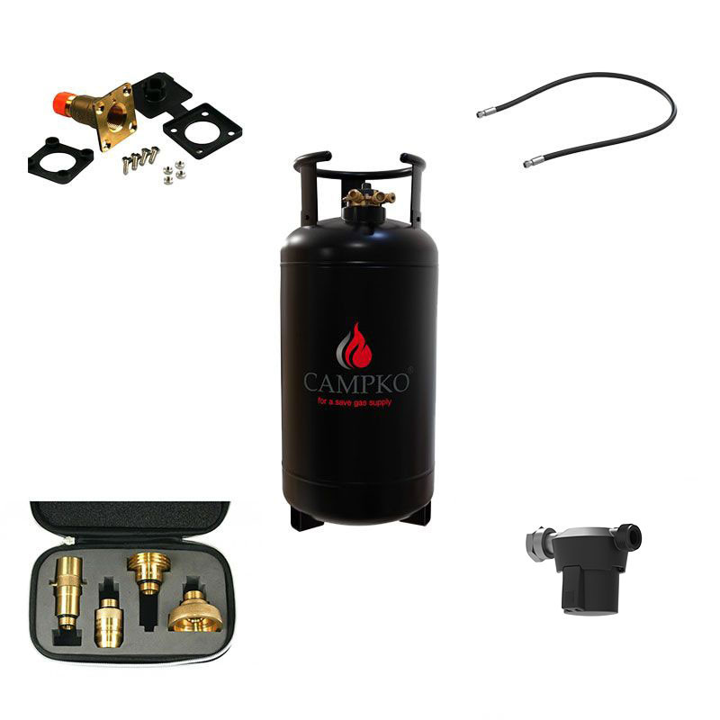 Pack CAMPKO Kit Bouteille GPL 36L + Lyre 2m + Boîte de Transfert