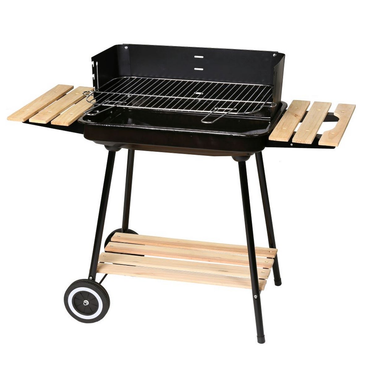 Barbacoa de carbón chiara con parrilla de acero negra de 67x38x83 cm