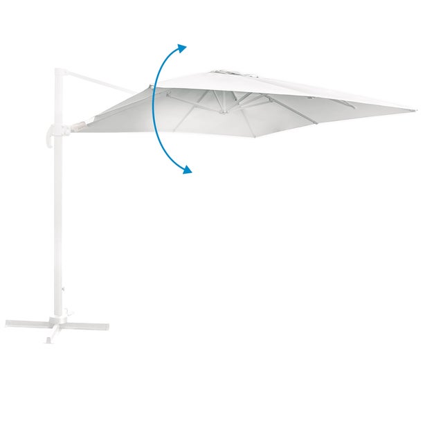 Parasol de jardín rotatorio Tiber excéntrico blanco de aluminio