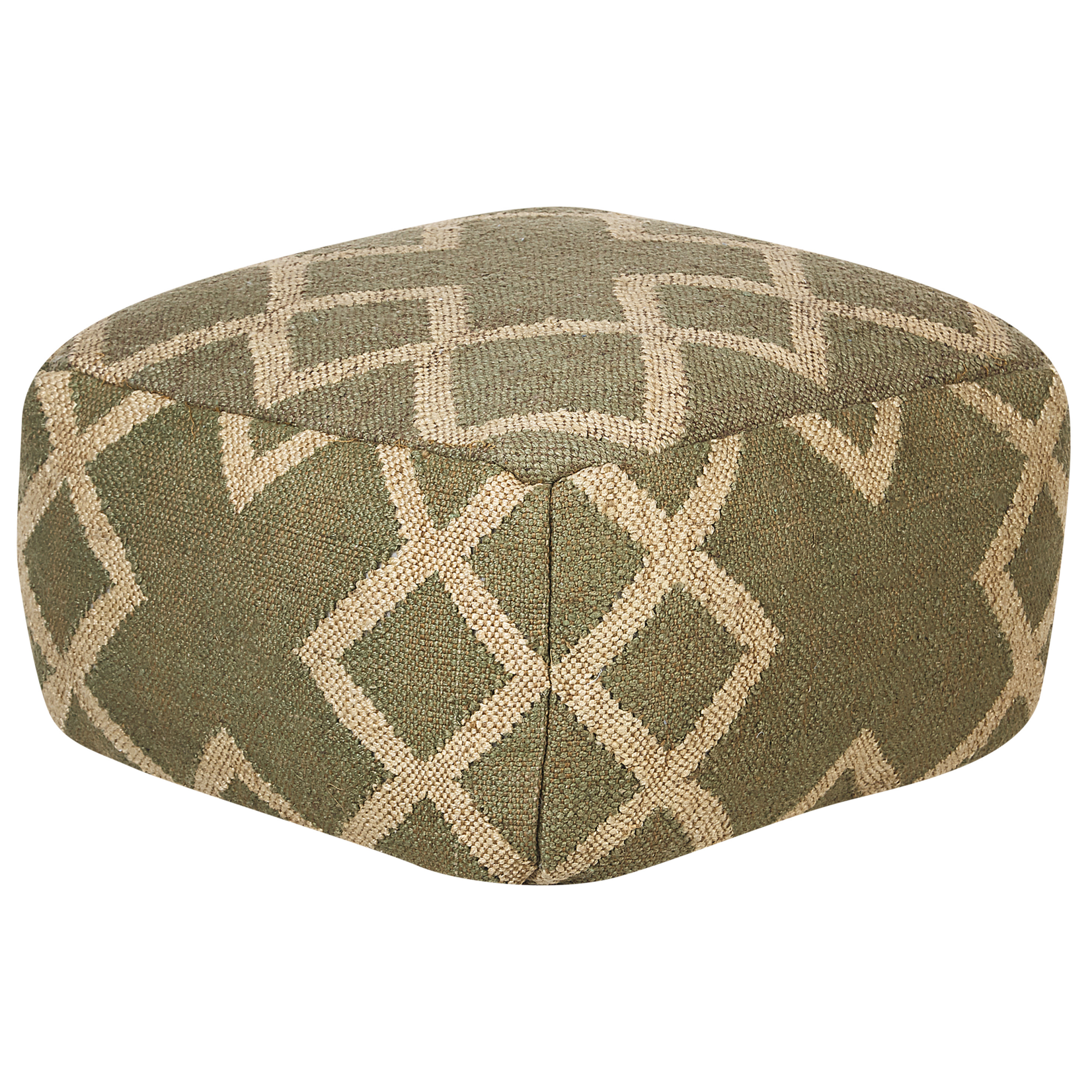 Beliani Pouf en jute vert et beige 50 x 50 cm GOPI Leroy Merlin