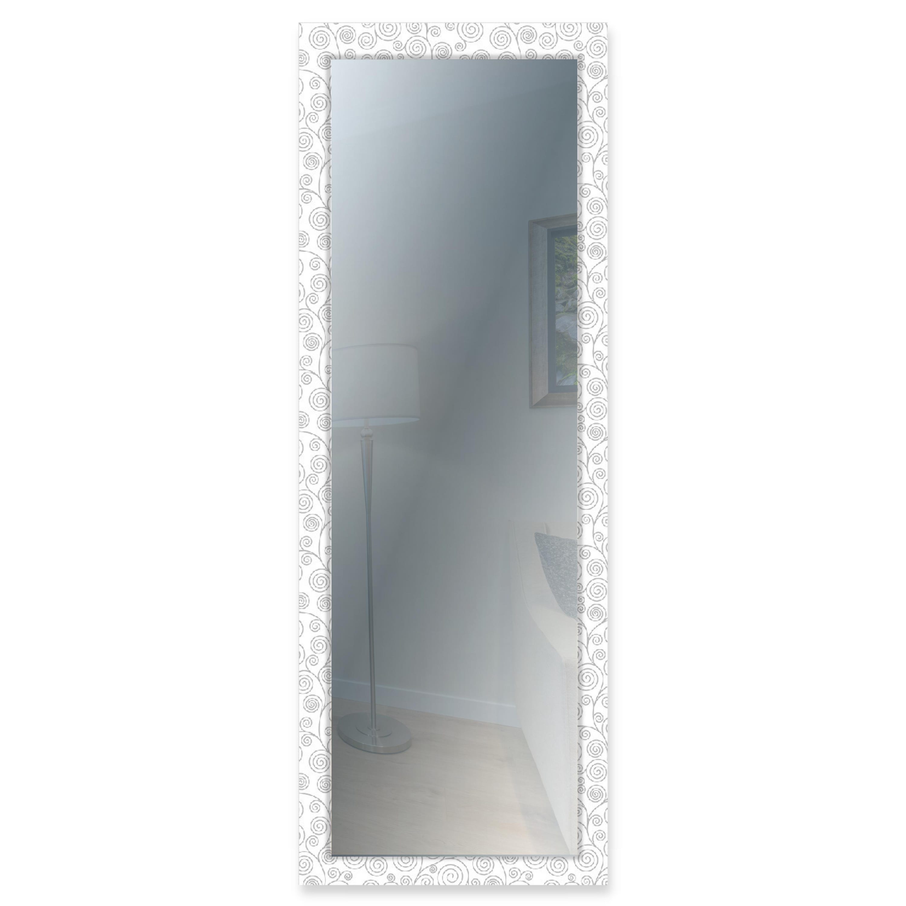 Specchio da parete lungo moderno Mirror Fantasy KLIMT GREY 44x127 cm con  cornice stampata