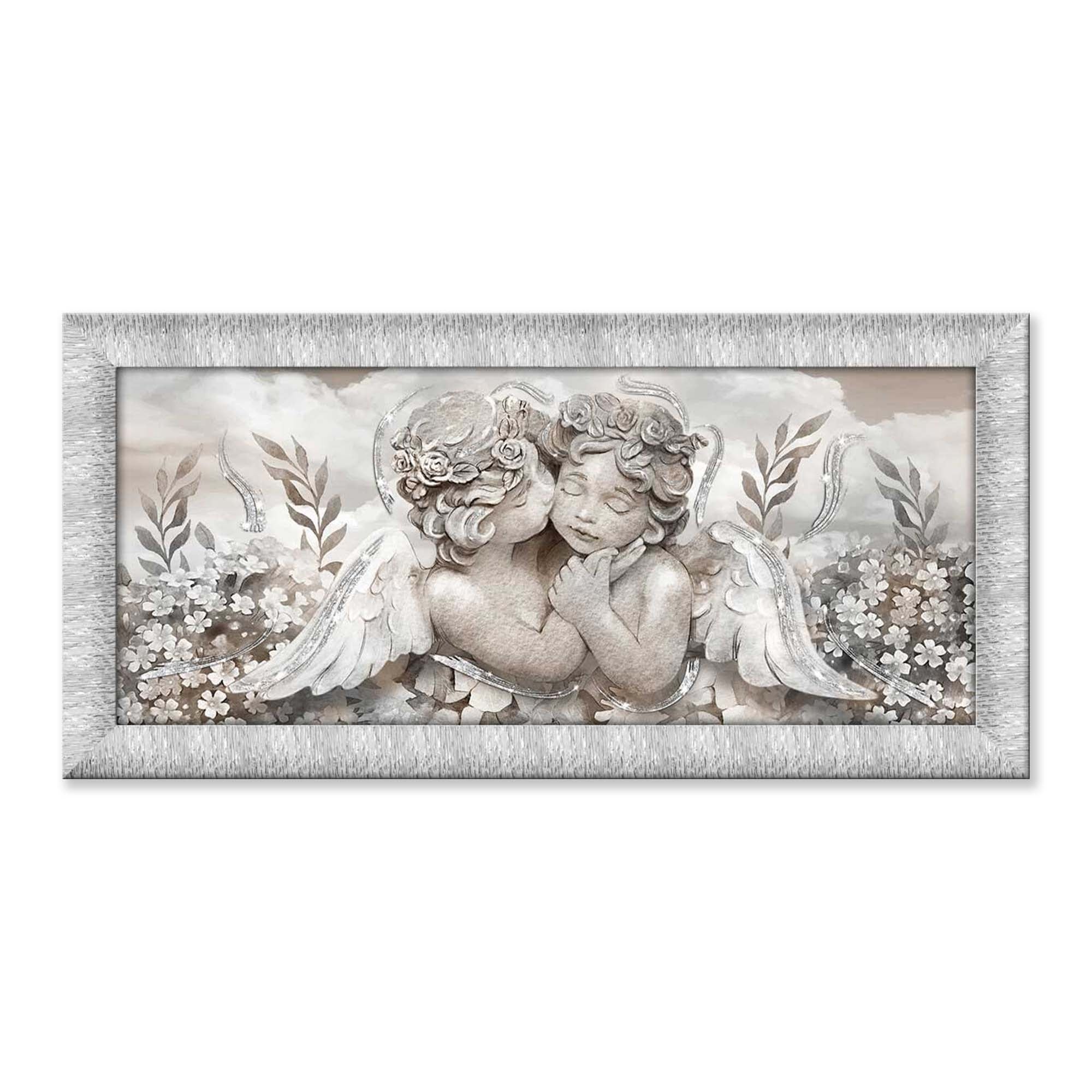 Quadro moderno su tela Sacra famiglia con cornice e glitter PRINCE