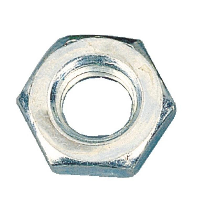 Écrous hexagonaux Hm bas acier zingué blanc classe 6, diamètre 10
