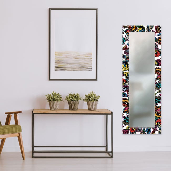 Specchio da parete lungo moderno Mirror Fantasy VOYAGER POP 44x127 cm con  cornice stampata Vorrei Shop - Italian Design