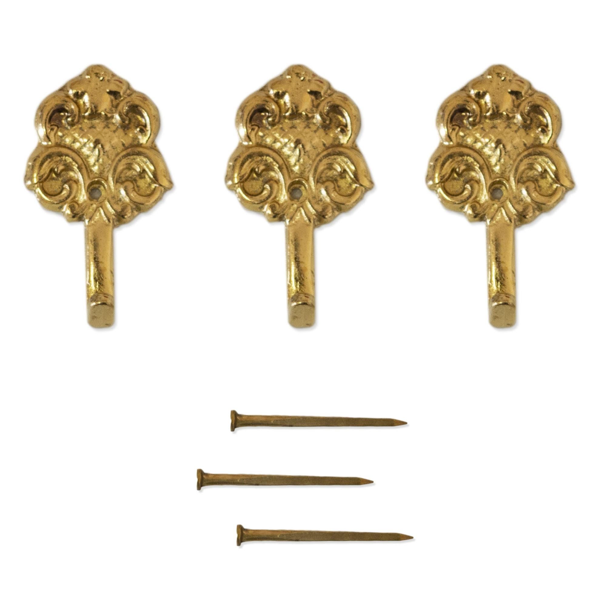 Set 15 Ganci Oro per Quadro Forma Giglio Chiodi da 17mm Ganci da 3cm 68241