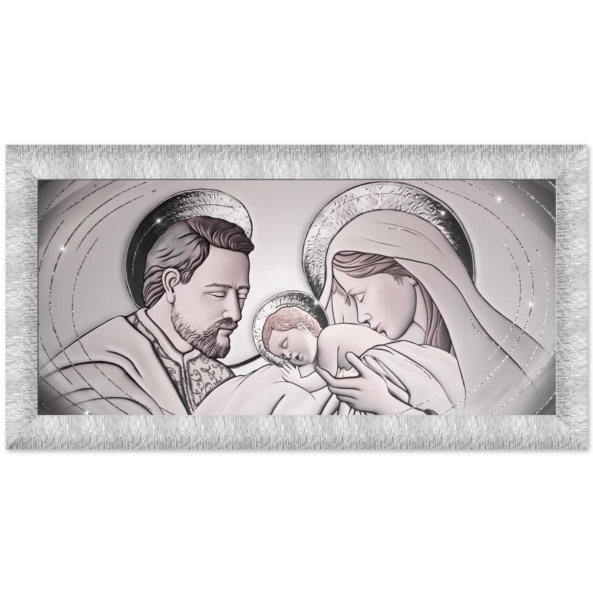 Capezzale Sacra Famiglia 100x75 cm grigio