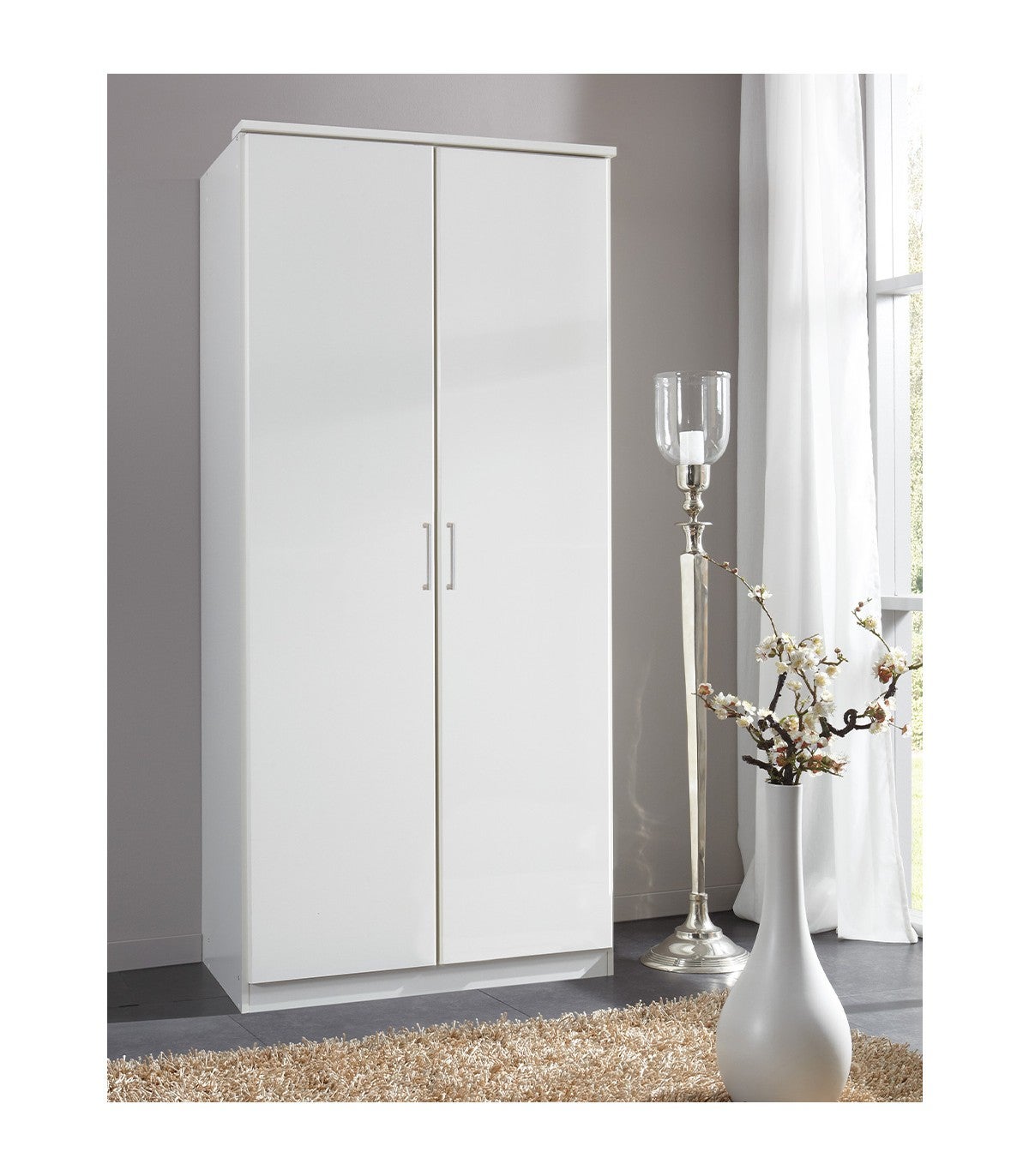 Armoire 2 Portes Avec Penderie Intérieure - L91 Cm | Leroy Merlin